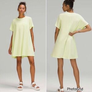 Lululemon All Yours Tee Dress Crispin Green Swing Top Athletica Softreme Size 6